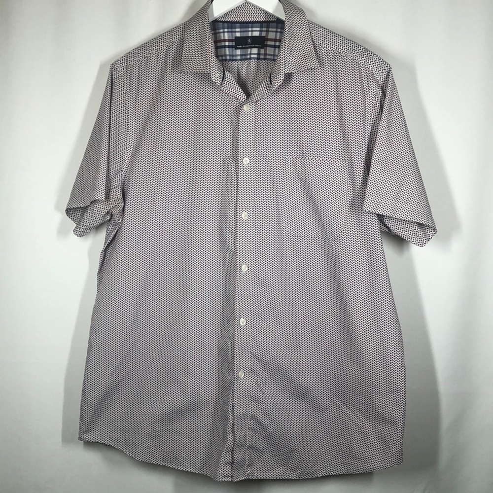 Hart Shaffner Marx short sleeve button down white XL